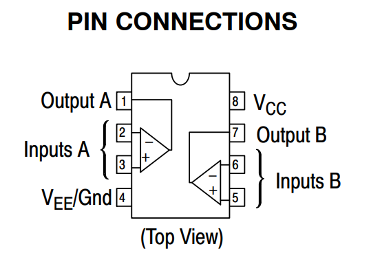 LM358 Dual OP-AMP IC Pinout Details