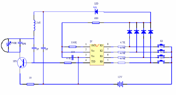 EV1527 RF Transmitter Circuit Diagram