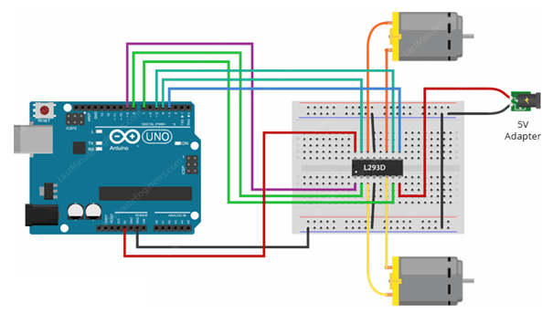 L293D Arduino Interface Process