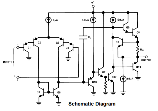 LM358 Schematic Block Diagram